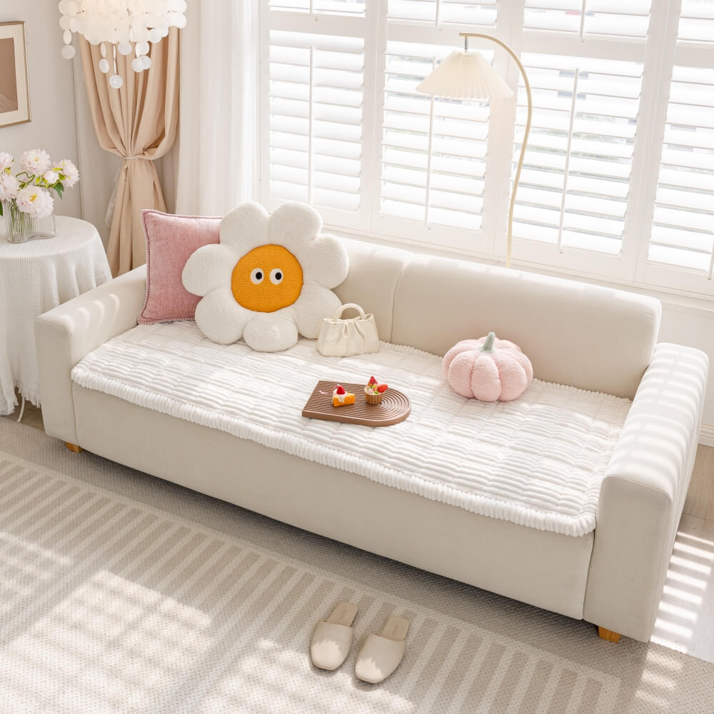Cubierta de sofá sin deslizamiento de franela suave y transpirable