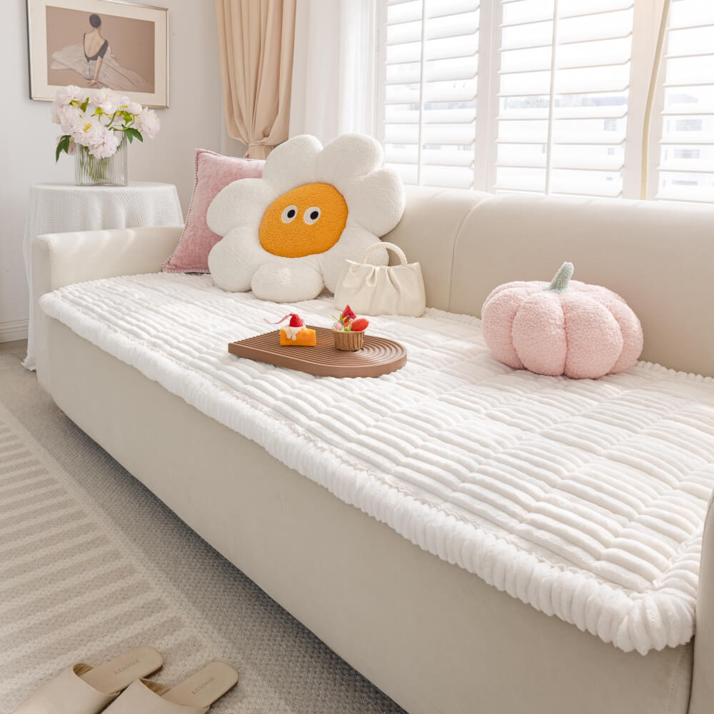 Cubierta de sofá sin deslizamiento de franela suave y transpirable