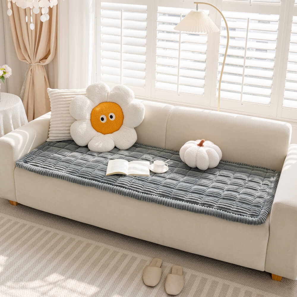 Cubierta de sofá sin deslizamiento de franela suave y transpirable