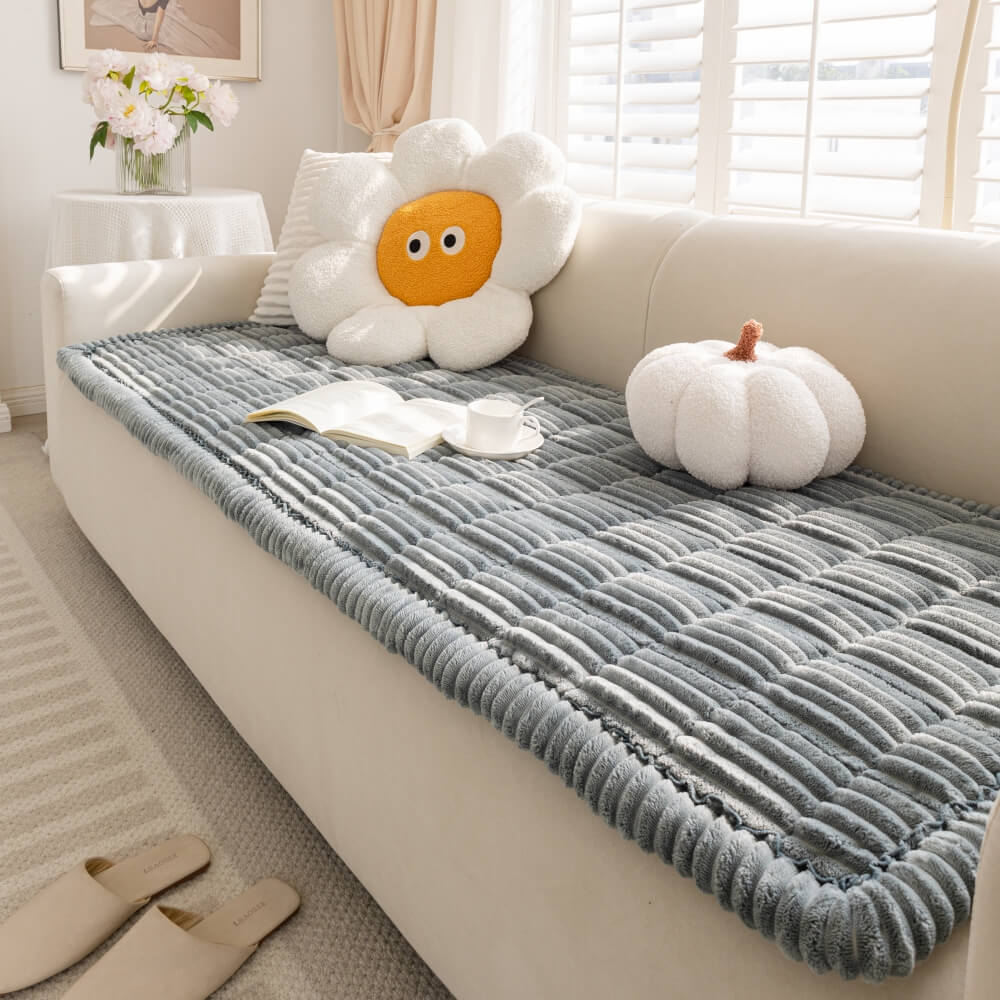 Cubierta de sofá sin deslizamiento de franela suave y transpirable