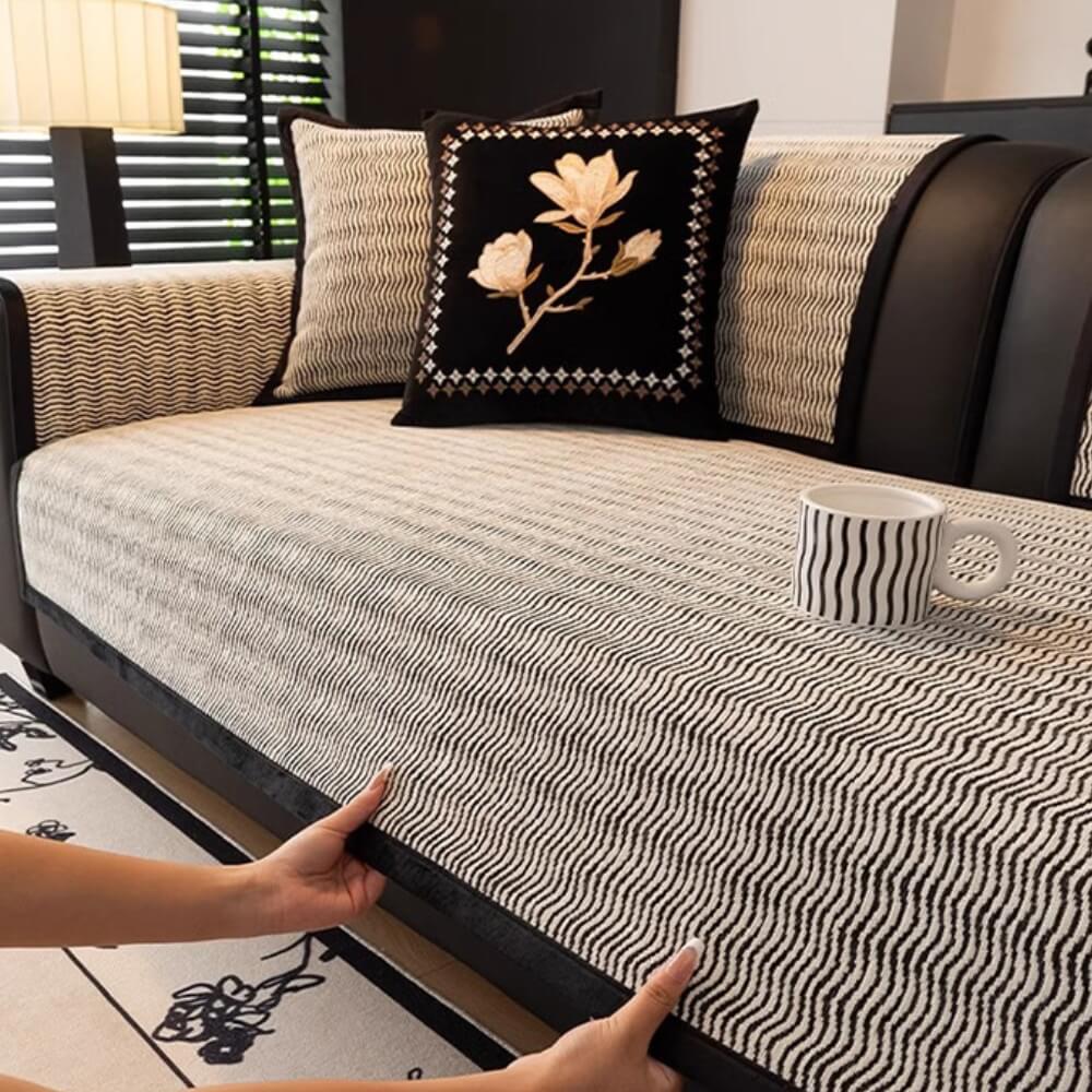 Ligera de lujo Chenille Babata transpirable Tapa del sofá sin deslizamiento resistente a los rasguños