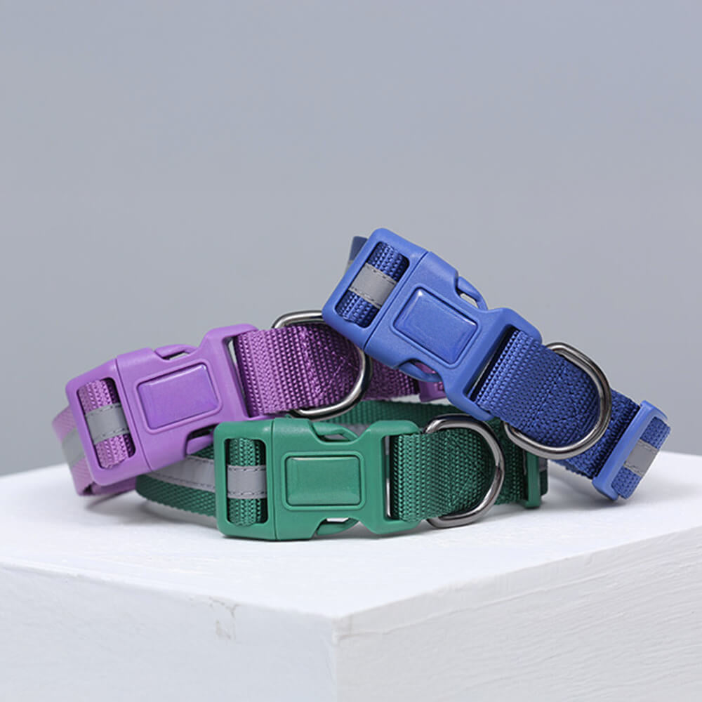 Nylon ajustable reflectante sin pulir arnés de perro y correa