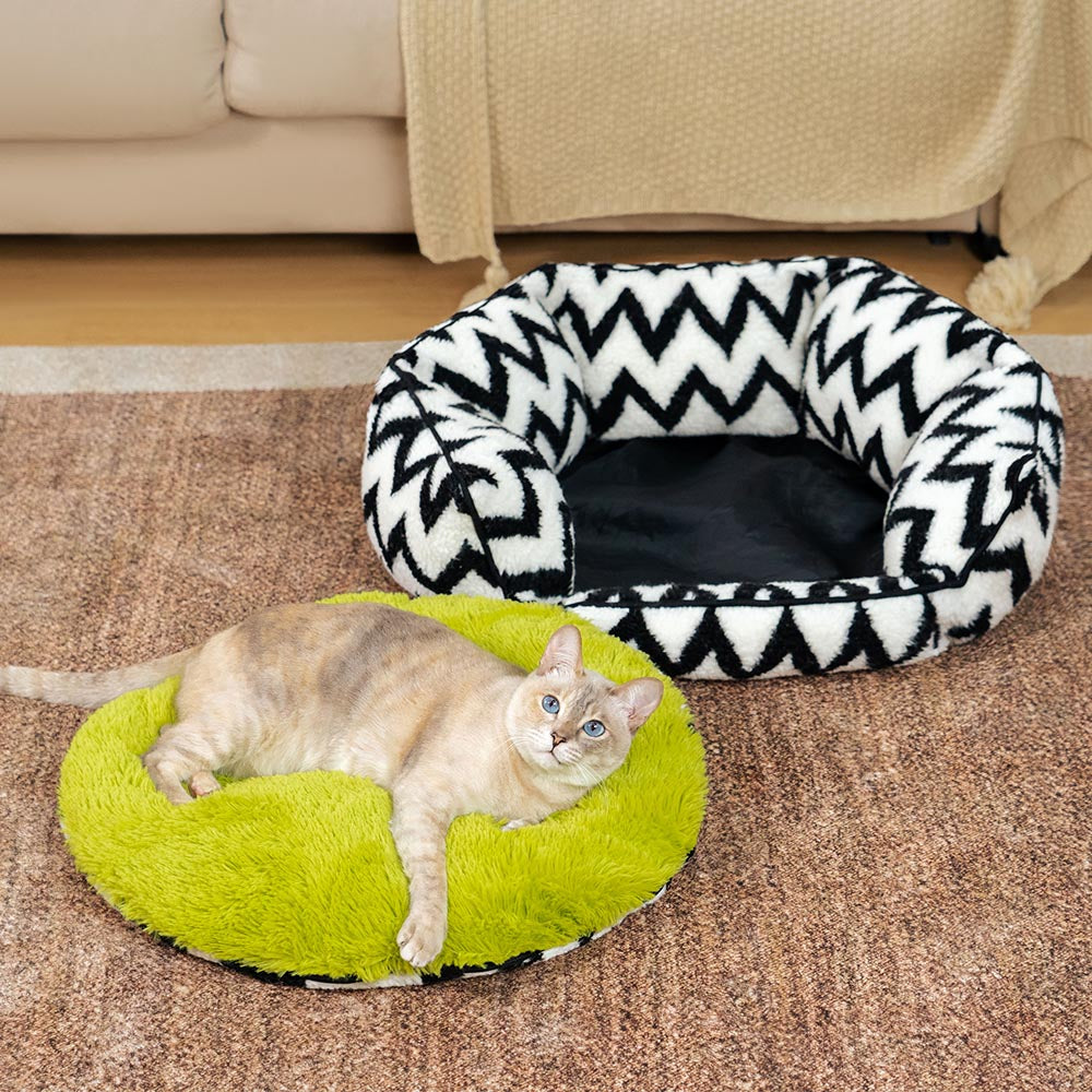 Pelugaletta per gatto Chevron Cat Bed-The Caloroso abbraccio