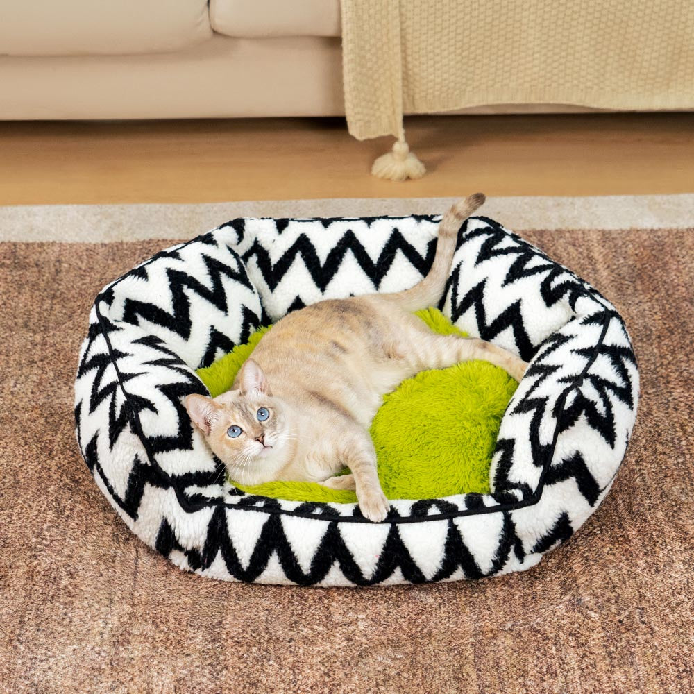 Pelugaletta per gatto Chevron Cat Bed-The Caloroso abbraccio