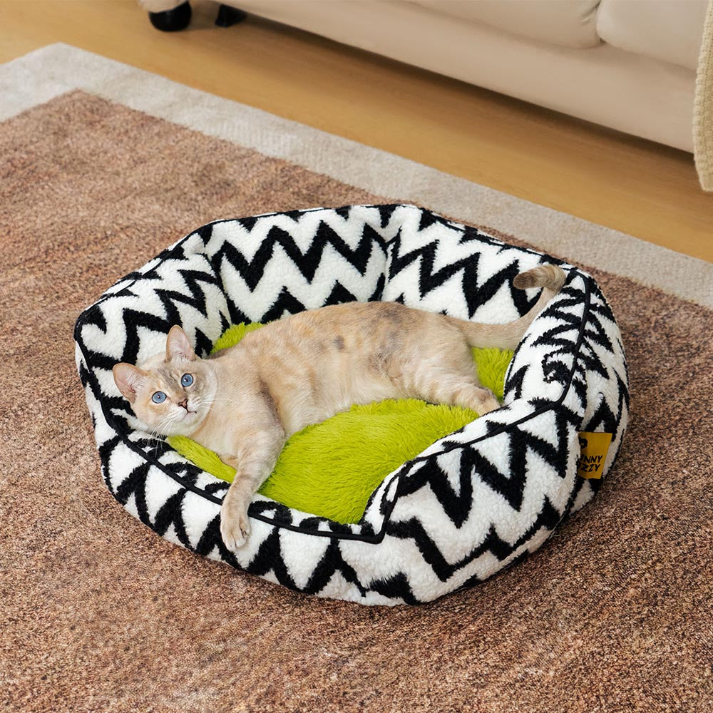 Pelugaletta per gatto Chevron Cat Bed-The Caloroso abbraccio