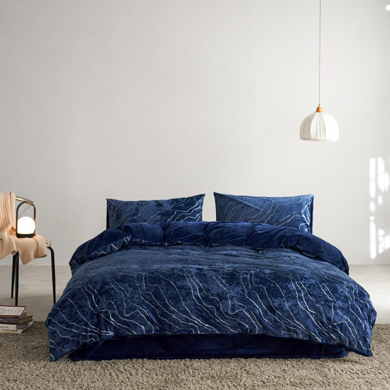 Set di letti in pelle scamosciata anti-statica morbida di velluto premium