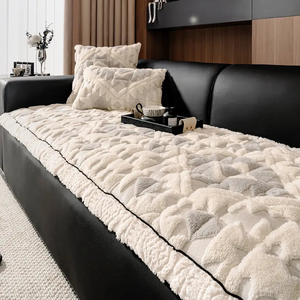 Herringbone chenille elegante decoración de sofá transpirable cubierta de sofá sin deslizamiento