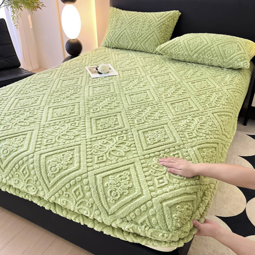 Cubierta de colchón de lámina de terciopelo tibio estilo barroco