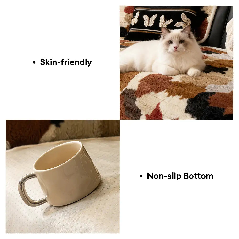 Chenille Art Corrugated Breatable No-Slip Couch Cover Coach