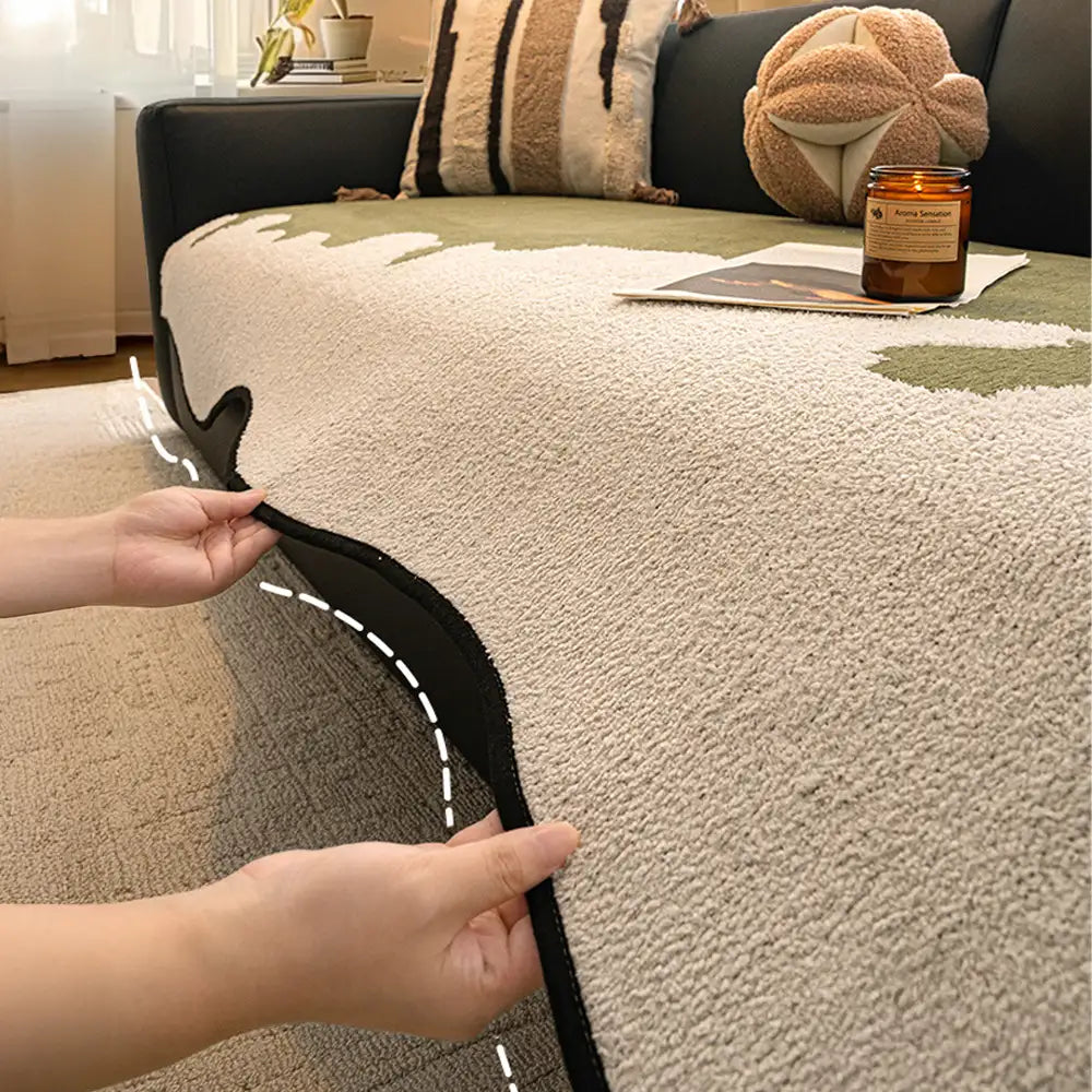 Herringbone chenille elegante decoración de sofá transpirable cubierta de sofá sin deslizamiento