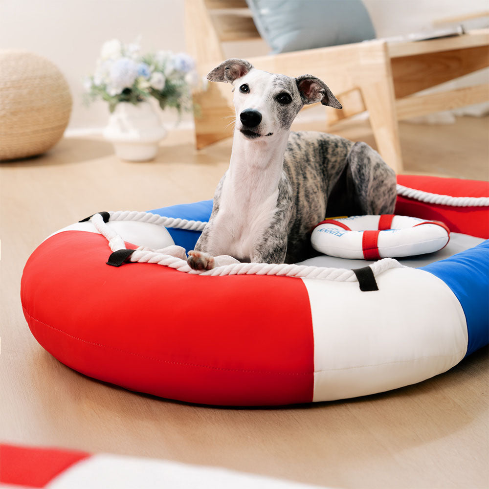 Cama para mascotas en forma de bote impermeable de enfriamiento de verano con almohada-balsa de enfriamiento
