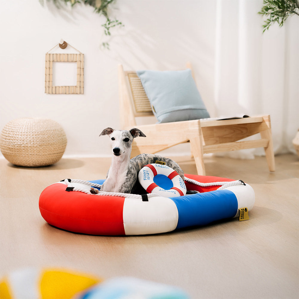 Cama para mascotas en forma de bote impermeable de enfriamiento de verano con almohada-balsa de enfriamiento