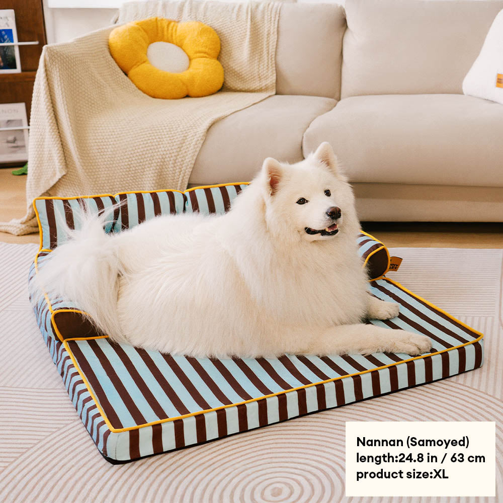 Cama de sofá de perros plegable de perros plegable impermeable de rayas - siesta soleada