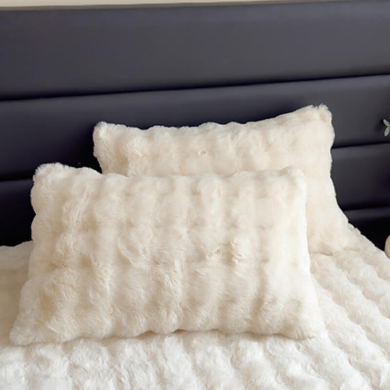 Hoja de protección de colchón de felpa de felpa de conejo súper suave