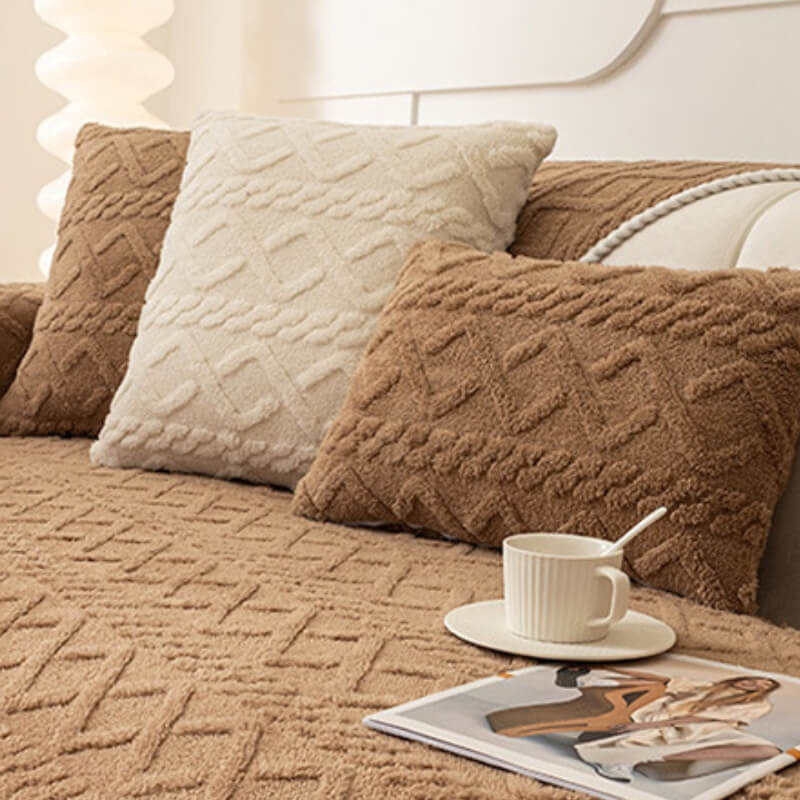 Verdickter, weicher Plüsch-Sofaschutz, Dekoration, Couchbezug