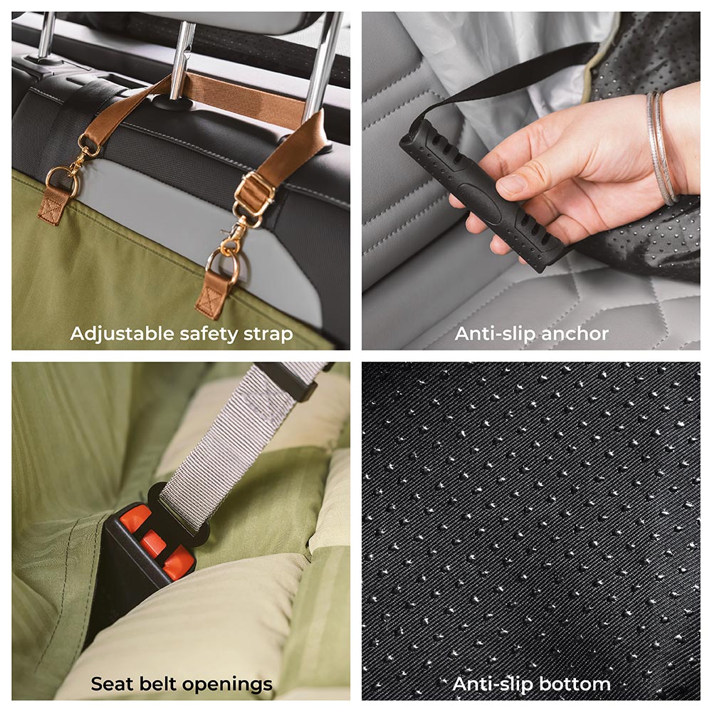 Travel Bolster Seguridad asiento trasero Bed de asiento para perros grandes - salón de ajedrez