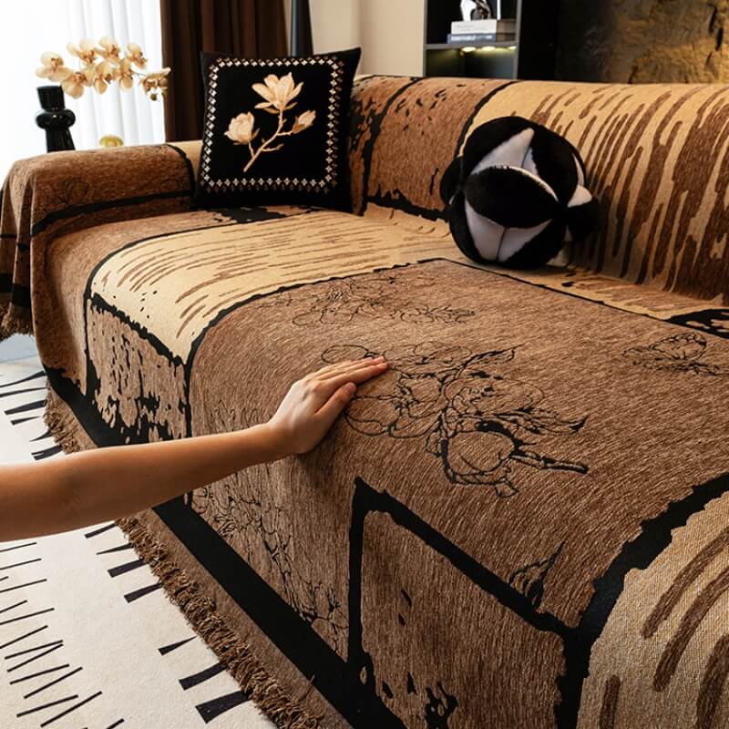 Cubierta de sofá de lanzamiento de sofá de sofá de chenille vintage