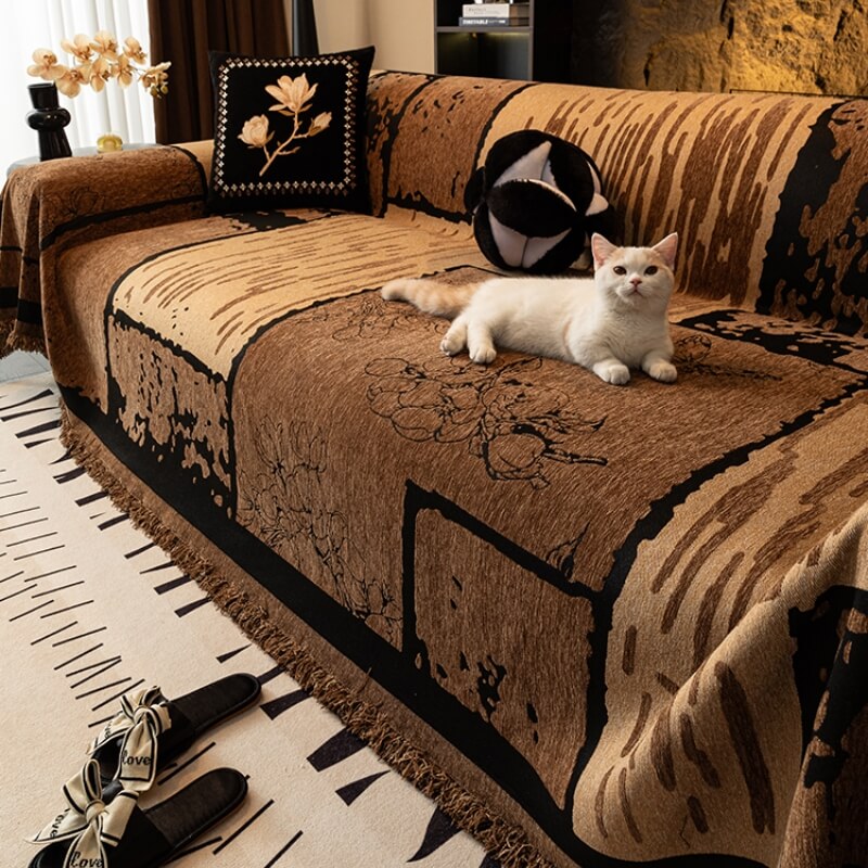 Cubierta de sofá de lanzamiento de sofá de sofá de chenille vintage