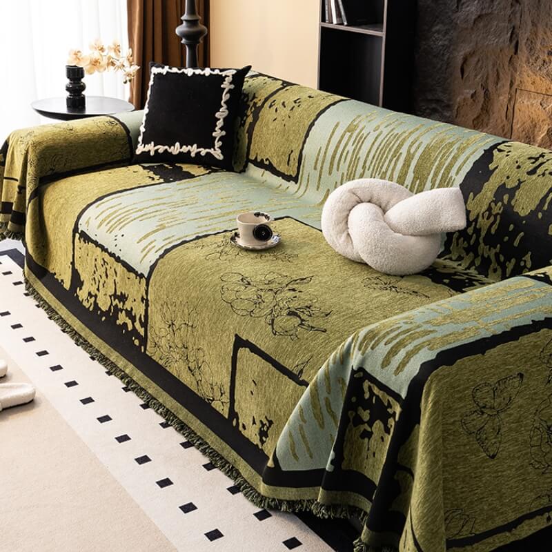 Cubierta de sofá de lanzamiento de sofá de sofá de chenille vintage