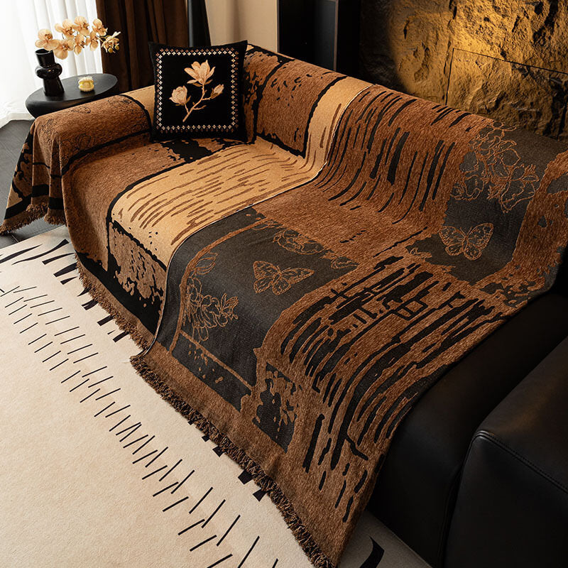 Cubierta de sofá de lanzamiento de sofá de sofá de chenille vintage