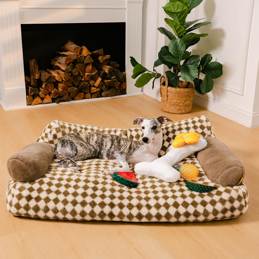 Vintage Leisure Diamond Dog & Cat Sofa Bed - FUNNYFUZZY