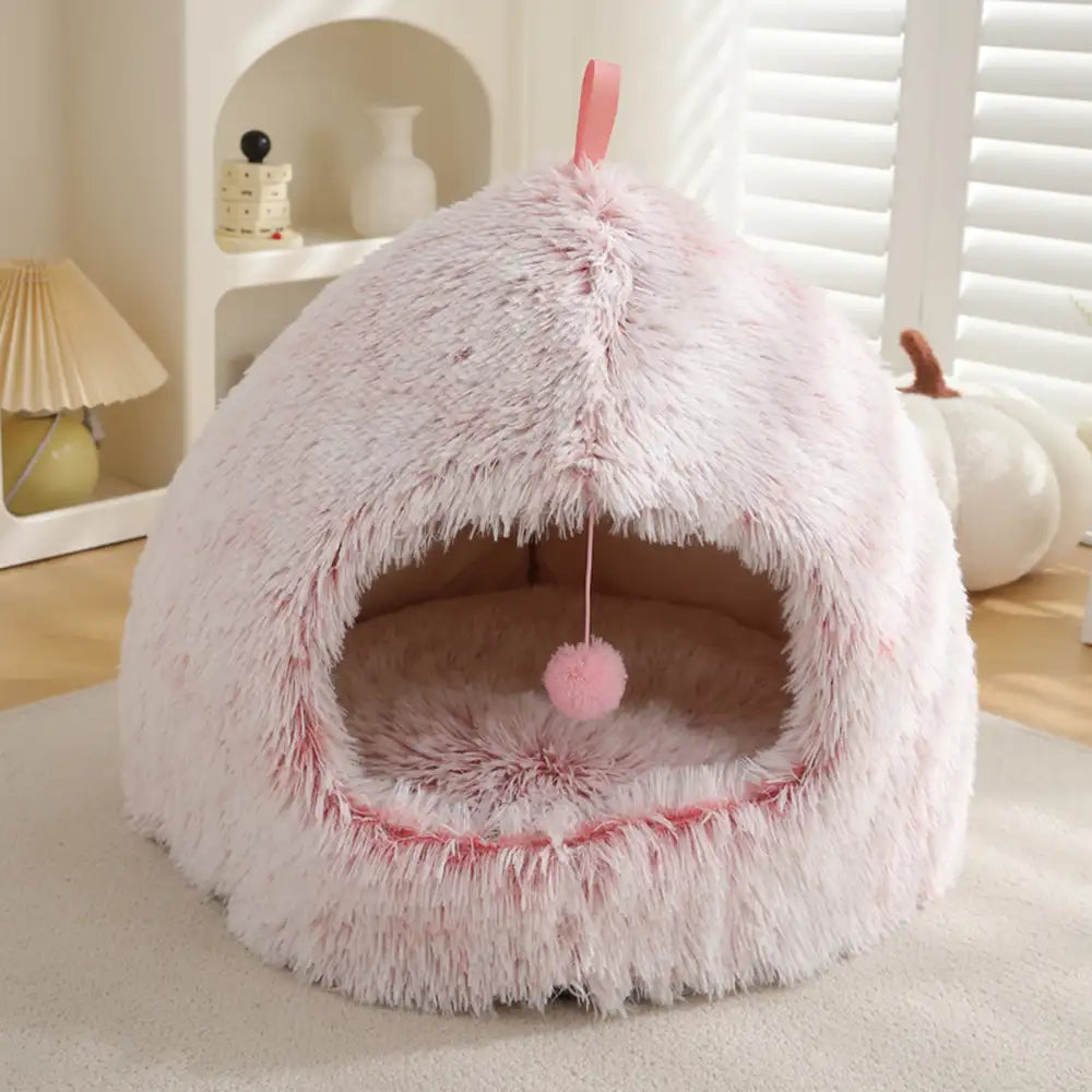Warm Plush Cozy Hideaway Cat Cave Dog Bed