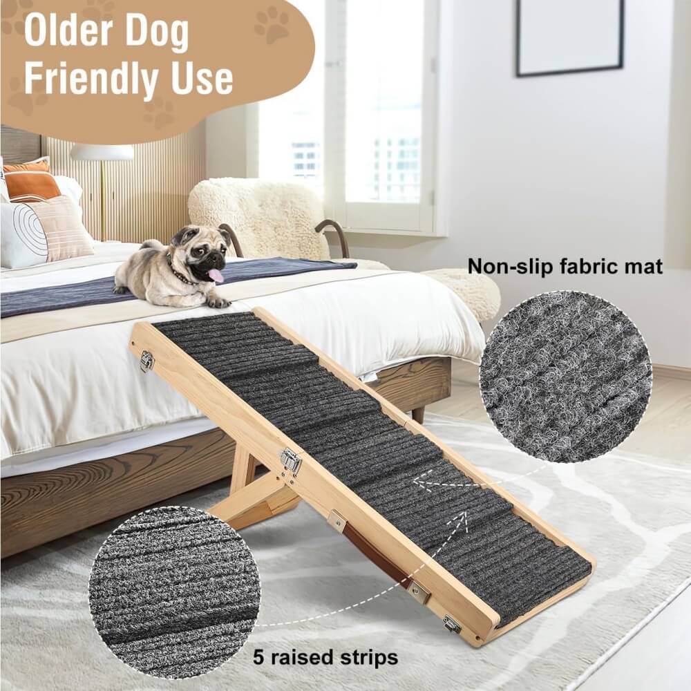 Rampa para perros de madera 4 niveles de altura escaleras de perro plegables ajustables