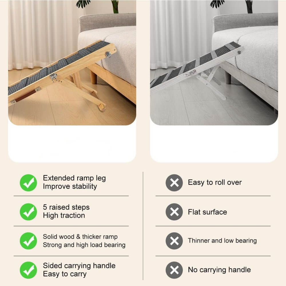 Rampa para perros de madera 4 niveles de altura escaleras de perro plegables ajustables