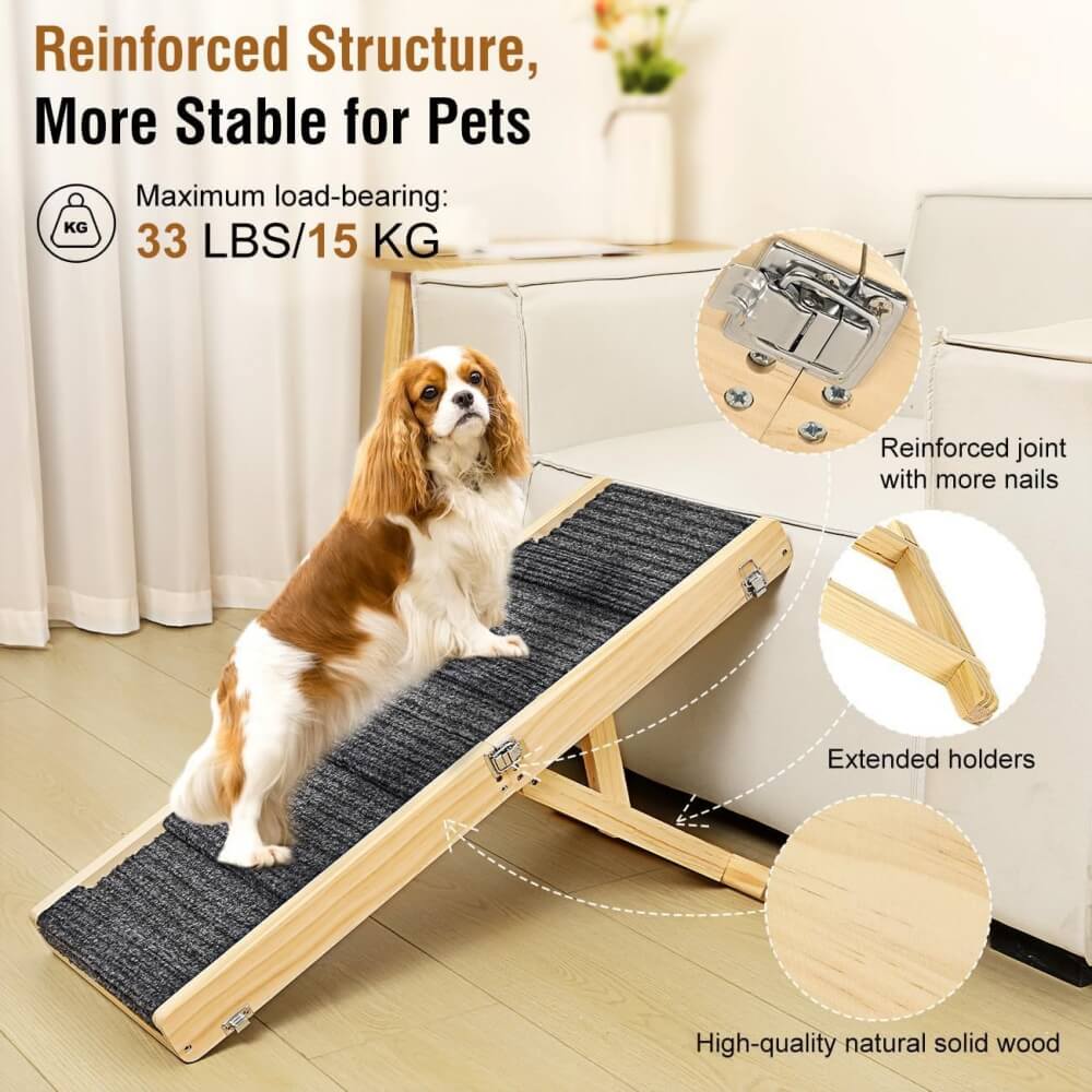Rampa para perros de madera 4 niveles de altura escaleras de perro plegables ajustables