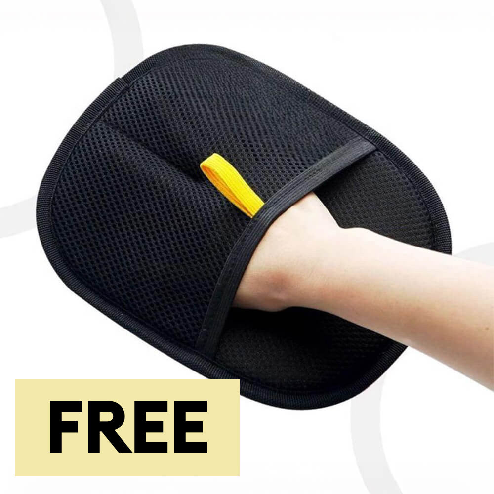 Guante de depilación de mascotas con cerdas electrostáticas de doble cara