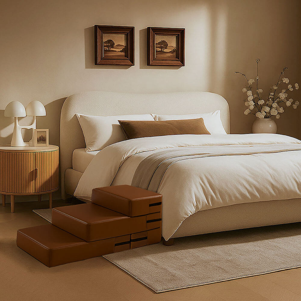 Escaleras de mascotas de nivel múltiple de cuero de PU lavable por el agua