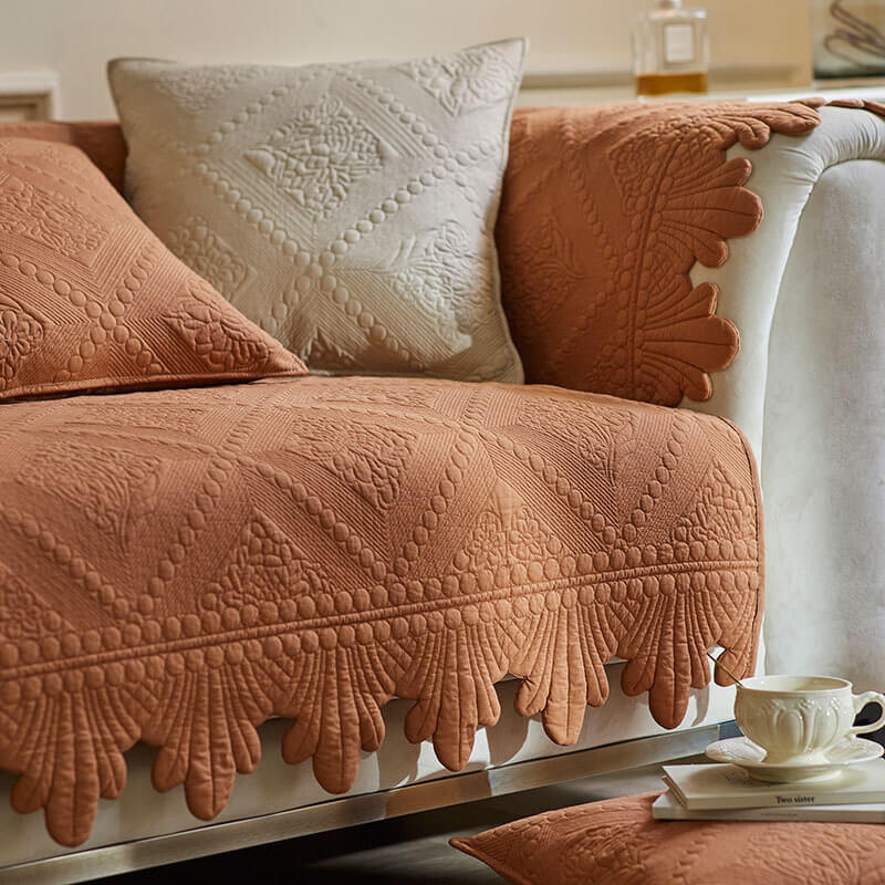 Cover del divano lavabile in cotone a foglia di moda