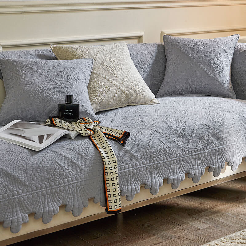 Cover del divano lavabile in cotone a foglia di moda