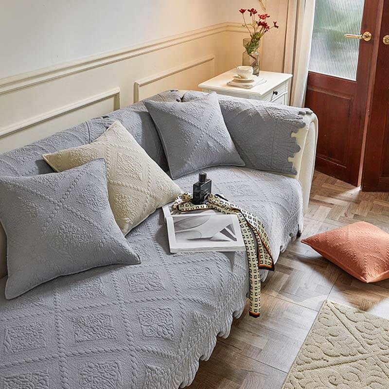 Cover del divano lavabile in cotone a foglia di moda