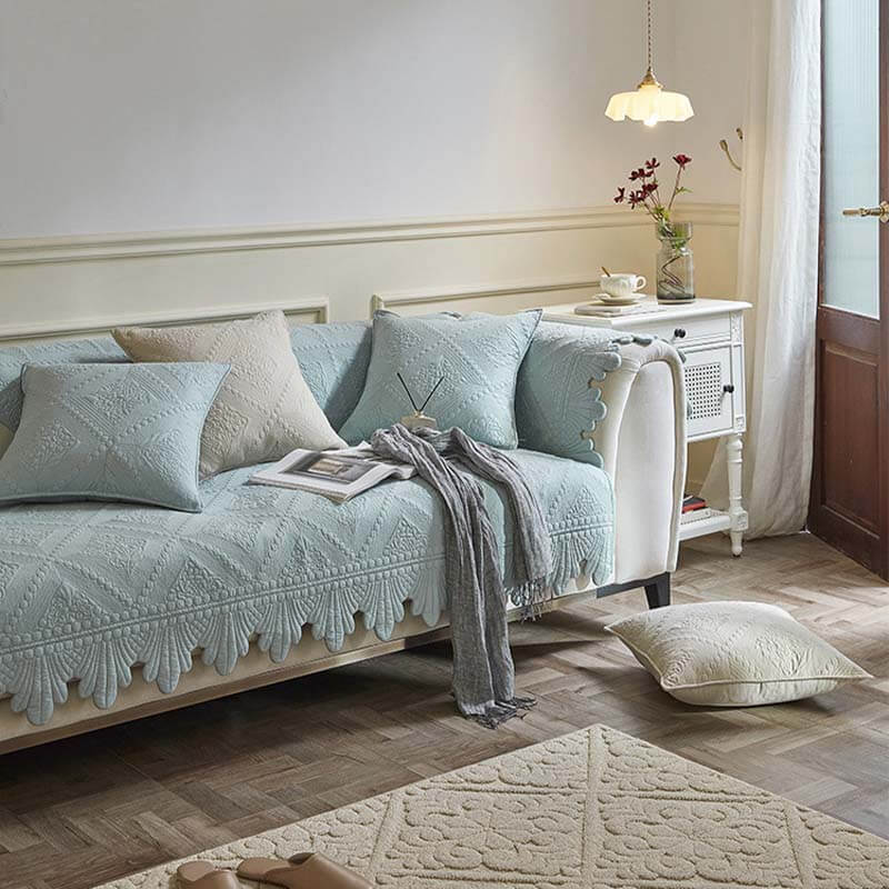 Cover del divano lavabile in cotone a foglia di moda