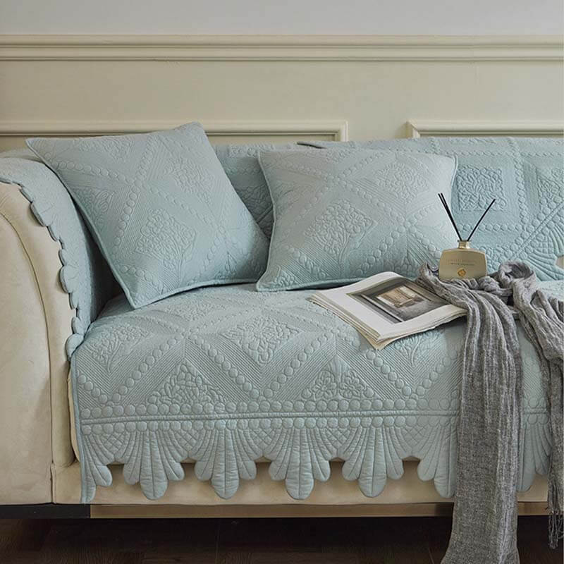 Cover del divano lavabile in cotone a foglia di moda