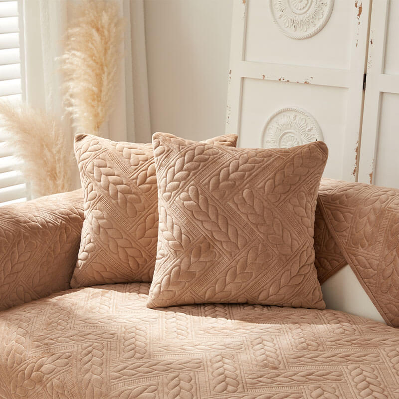 Coperchio di divano non slip da ricamo a velluto in velluto a cristallo caldo