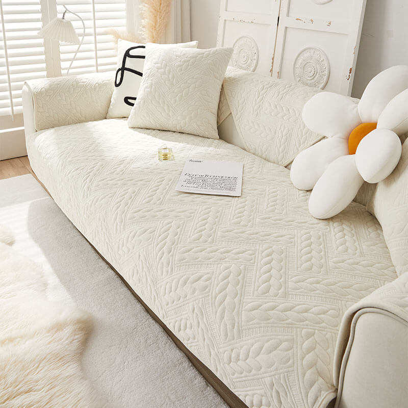 Coperchio di divano non slip da ricamo a velluto in velluto a cristallo caldo