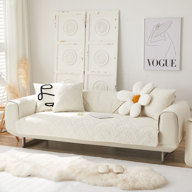 Coperchio di divano non slip da ricamo a velluto in velluto a cristallo caldo