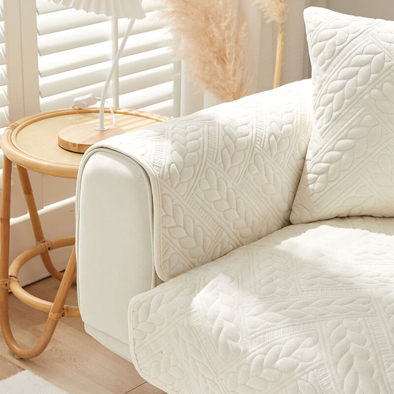 Coperchio di divano non slip da ricamo a velluto in velluto a cristallo caldo