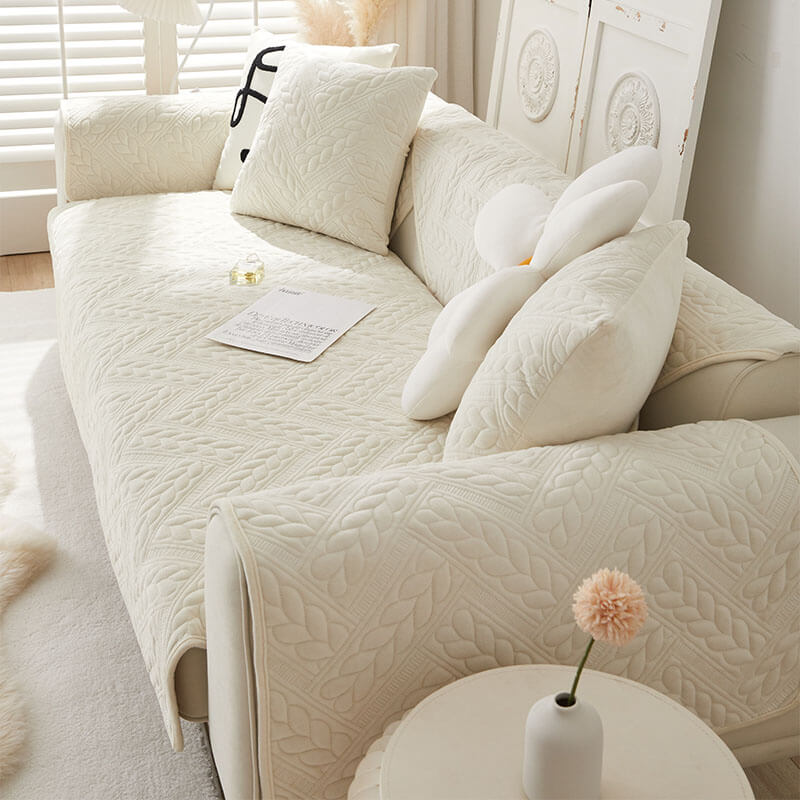 Coperchio di divano non slip da ricamo a velluto in velluto a cristallo caldo