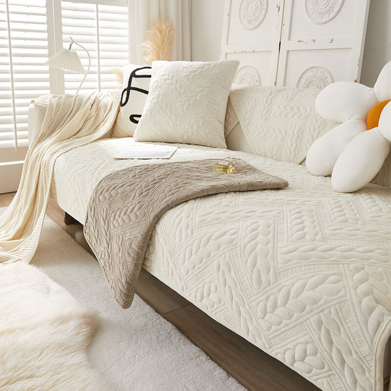 Coperchio di divano non slip da ricamo a velluto in velluto a cristallo caldo