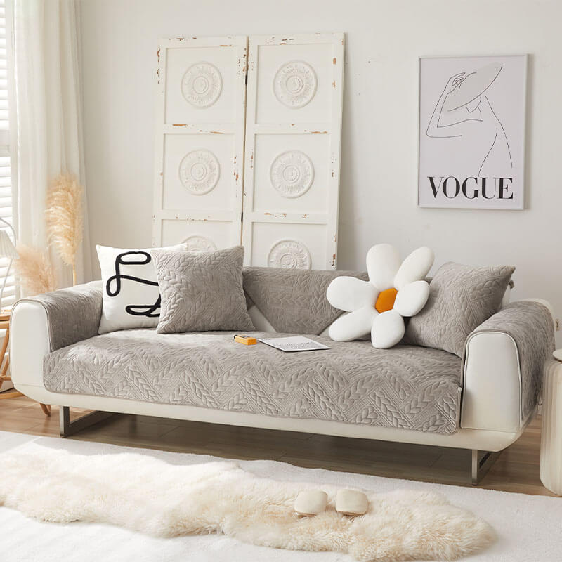 Coperchio di divano non slip da ricamo a velluto in velluto a cristallo caldo