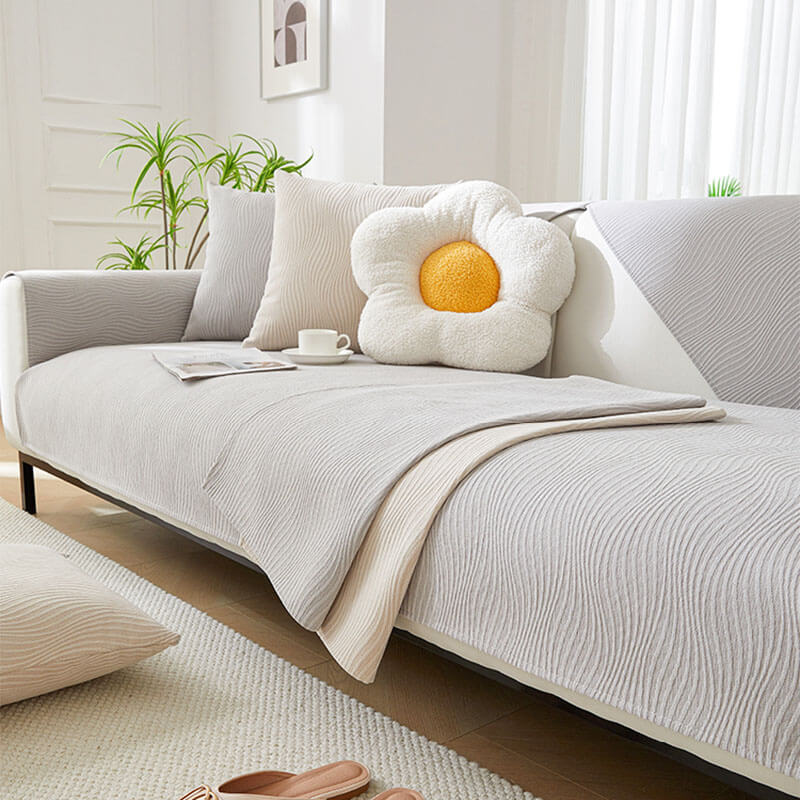 Weicher, kratzfester Chenille-Couchbezug mit Holzmaserungsstruktur