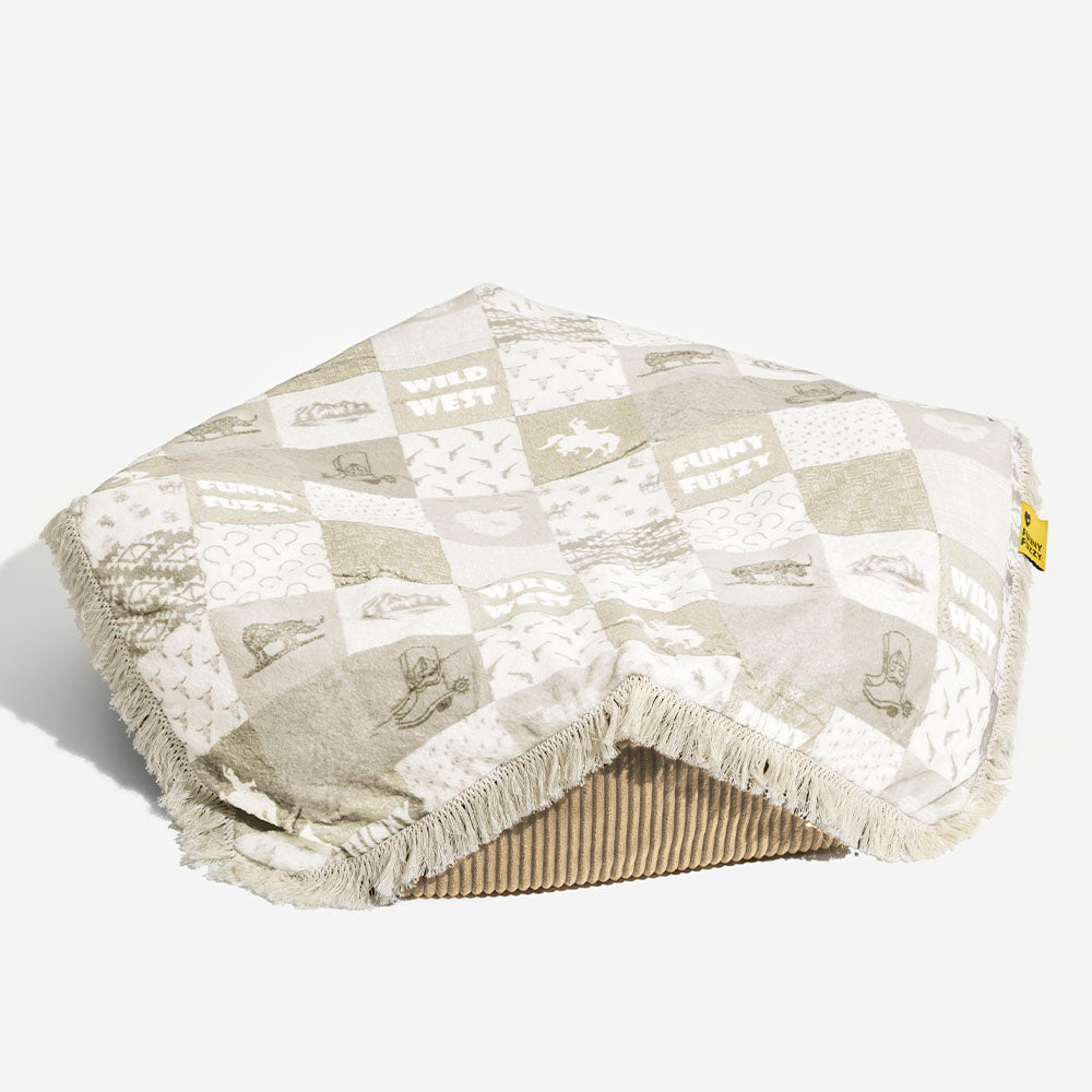 Lit pour chien rond apaisant anti-rayures lavable à pampilles Boho - Hunter Night