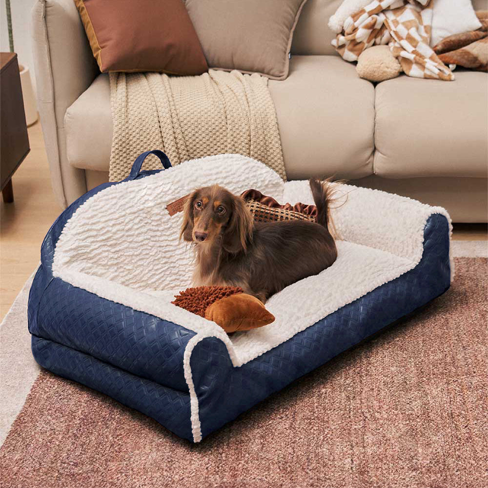 Cama de perros de almohada acogedora de acogedor