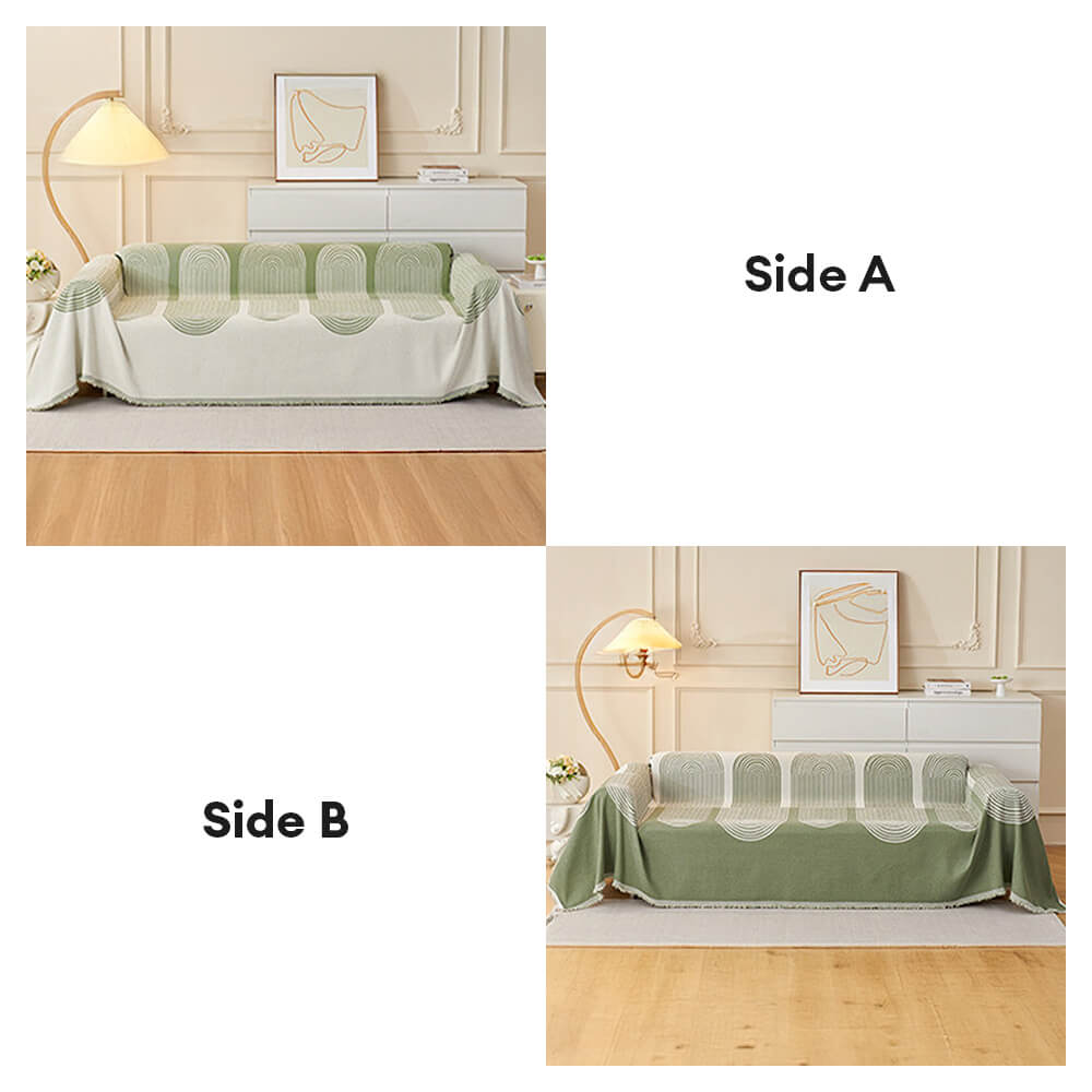 Patrón geométrico Cubierta de sofá de chenilla reversible