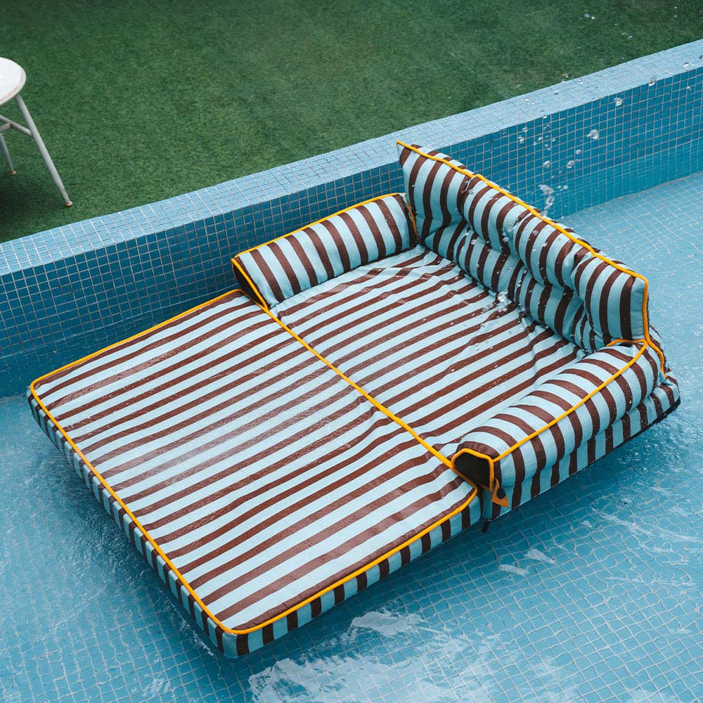 Cama de sofá de perros plegable de perros plegable impermeable de rayas - siesta soleada