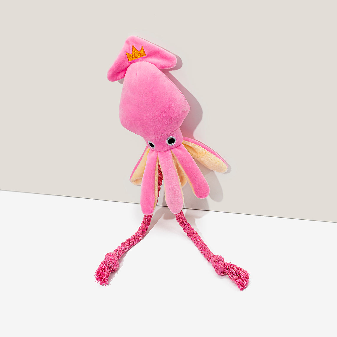 Pink Squid Squeaky Plush Dog Toy - FUNNYFUZZY