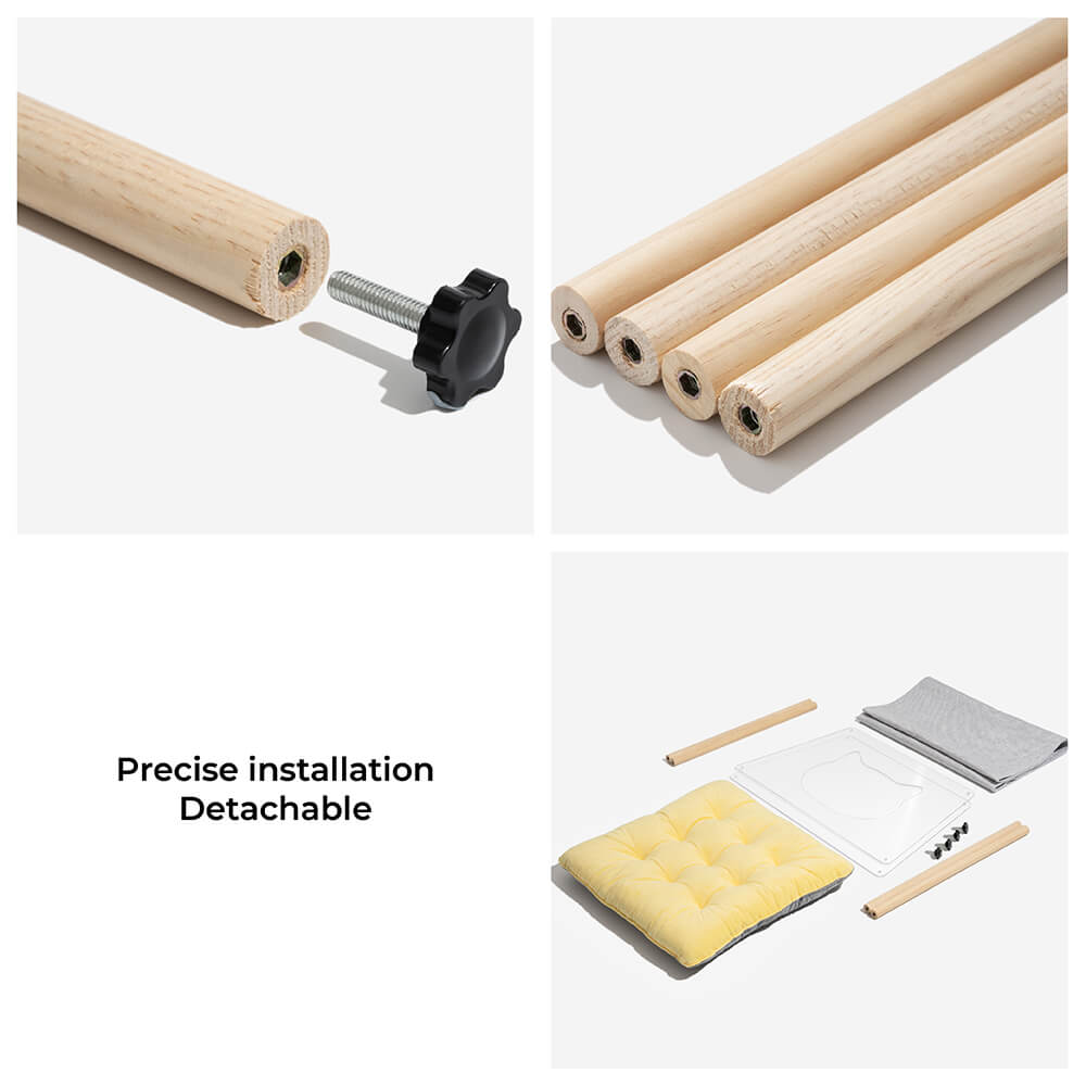 Acrylic Indoor Simple Solid Wood Structure Cat House - FUNNYFUZZY